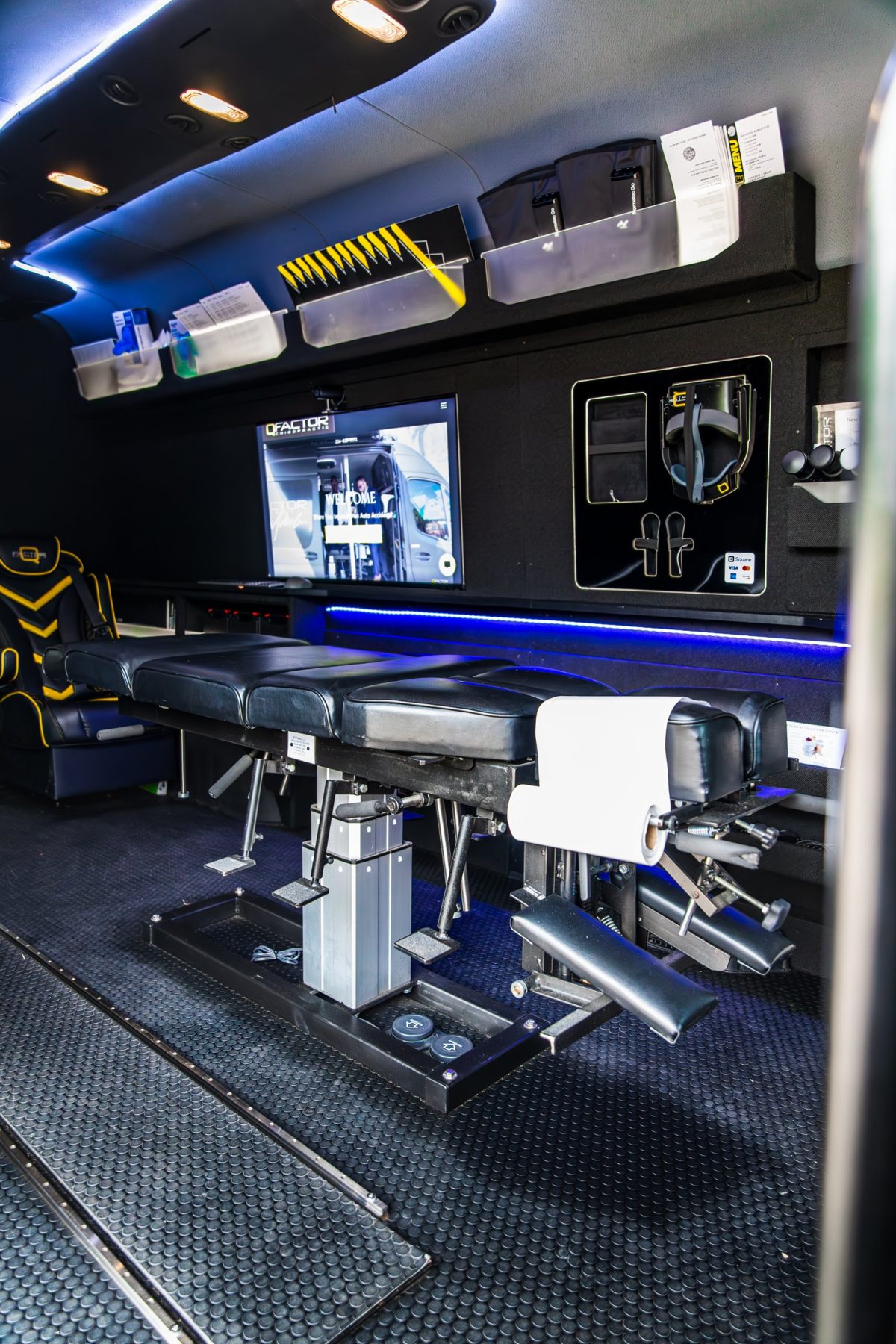 Inside the mobile unit